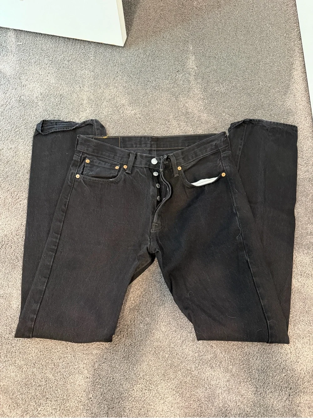 Straight Black Men's Jeans with Button-Fly